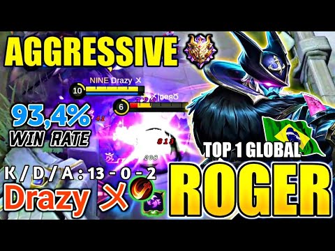 93.4% WINRATE!! ROGER BEST BUILD 2020 TOP 1 GLOBAL ROGER 2020 | Gameplay By Drazy 〤~ Mobile Legends