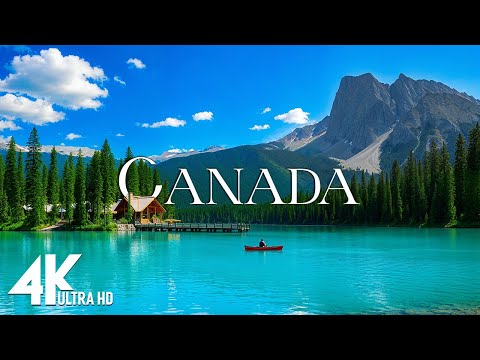 FLYING OVER CANADA (4K UHD) - Relaxing Piano Music Along With Beautiful Nature Video