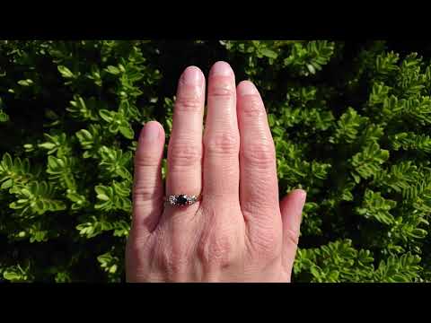 A vintage 18ct gold sapphire & diamond trilogy ring