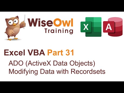 Excel VBA Introduction Part 31 -  ADO (ActiveX Data Objects) Modifying Data with Recordsets
