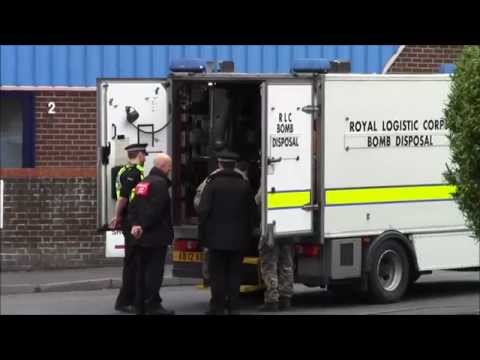 Bomb disposal team destroy live WW2 Howitzer shell - found in a skip