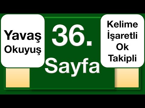Kuran 36. sayfa yavaş okuyuş ok takipli kelime işaretli / The Holy Quran page 36