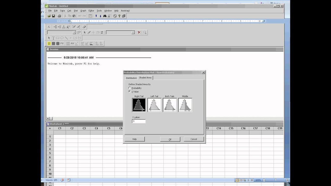 Poisson using Minitab Probability Distribution Plot