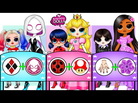 Ladybug,  Elsa, Wednesday, Harley Quinn get Adopted by Stepmoms  | SurprisingDolls Best Paper DIY