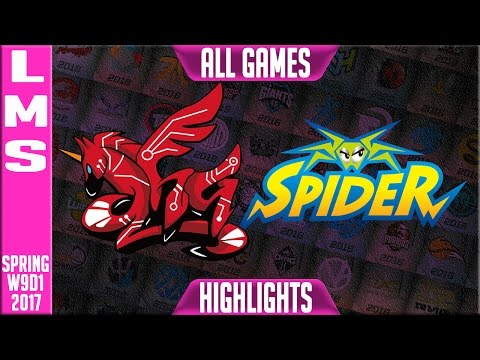 AHQ vs Wayi Spider Highlights All Games - LMS W9D1 Spring 2017 AHQ vs WS All games