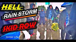 Download lagu HELL IN THE RAIN 🌧️ | Skid Row Storms — Los Angeles Homeless Streets mp3
