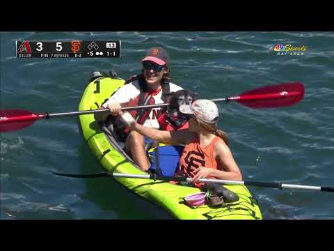 SF Giants Patrick Bailey Hits Home Run Into a Kayak - McCovey Cove - 4/20/24