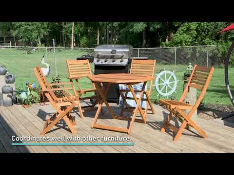 Ultimate Patio Meranti Wood Outdoor Folding Patio Chairs Video