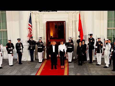 Donald Trump greets Xi Jinping for welcome banquet at White House