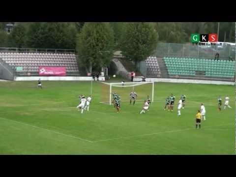 7. kolejka: GKS Tychy - Olimpia Grudziądz 2:1. Woźniak 2:1