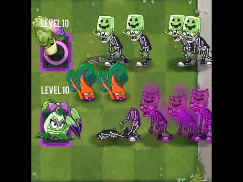 Plants VS Zombies 2 LVL 10 Pokra VS Headbutter Lettuce LVL 10 with Five Halloween Bucket Head Zombie