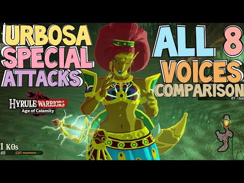 Urbosa Special Attacks All 8 Voices Comparison - Hyrule Warriors: Age of Calamity