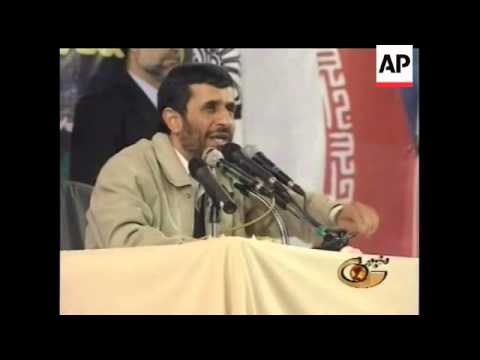 Iranian students staged a rare protest against President Mahmamoud Ahmadinejad, calling him a 'dicta