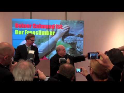 Präsentation TV-Spot Calmund als Freeclimber bei Katjes auf der ISM (Flip)