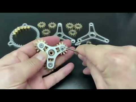Pure Brass Fidget Spinner Gears Linkage Fidget Gyro Toy Metal DIY Hand Spinner