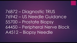 Prostate Biopsy Coding for Medicare / CMS