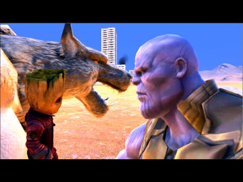 Werewolf & Baby Groot vs Thanos - EPIC Fight
