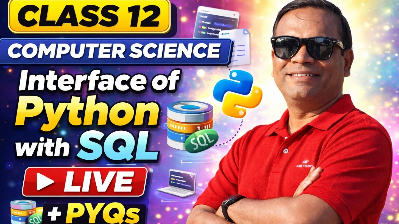 Class 12 Computer Science Interface of Python with SQL | Connecting SQL with Python + PYQs Board