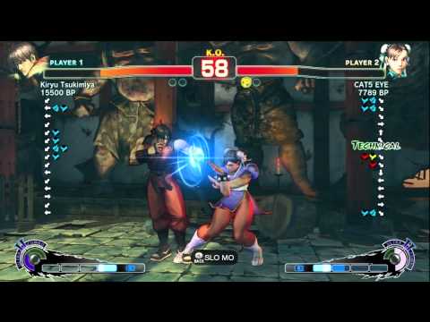 Haneyama [Chun] vs Kiryu Tsukimiya [Guy] SSF4 Japanese Online Ranked Matches   TRUE HD