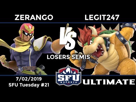 SFU Ultimate #21: Losers Semis - GB|Zerango (Captain Falcon) vs Legit247 (Bowser, Diddy, ROB)