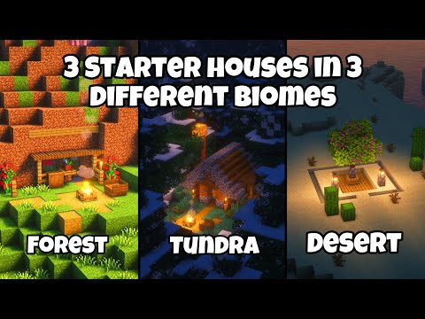 Cubic Qarian - Minecraft - 3 Different Starter Houses on 3 Different Biomes!! I CubicQarian
