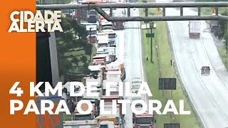 Fila de 4 km na BR 277 impede idas para o litoral paranaense
