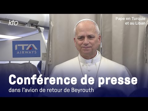 Conférence de presse du pape Léon XIV de retour de son voyage en Turquie et au Liban