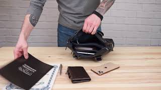 Сумка чоловіча SHVIGEL 11114 шкіряна чорна