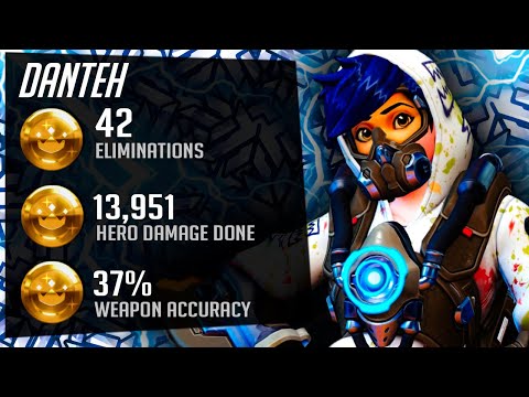 Danteh Pro Tracer Main - 42 elims! [ Overwatch Season 35 Top 500 ]