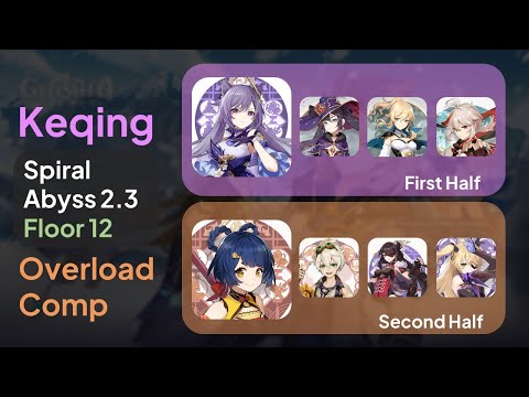 New Spiral Abyss 2.3 Floor 12 9 Stars - Keqing & Overload Comp - F2P ($0 Spend)