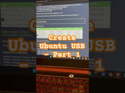 Create Ubuntu Bootable USB Drive - Part 1. #linux #ubuntu #tech #technology #laptop