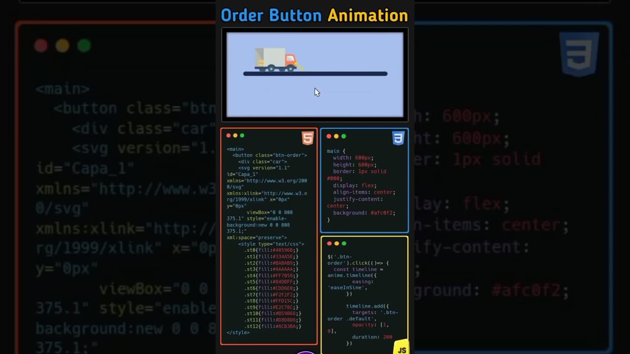 Order Button Animation ✨ (#Day 39)                           #shorts #shortvideo #viral #viralvideo