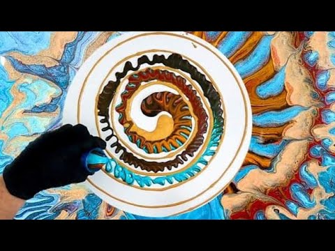 "Medicine Wheel" ~ SPIRAL POURING w/MAGIC CELL MAKER | Scrape & Save Technique