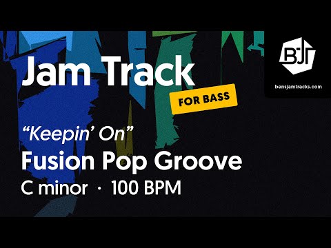 Fusion Pop Groove Jam Track in C minor (for bass) "Keepin' On" - BJT #81