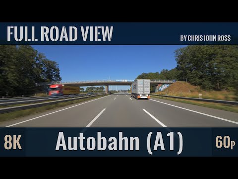 Autobahn (A1), Germany: Rastplatz Hatzte - Sittensen - Heidenau - RP Stellheide - 8K (4320p/60p)