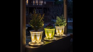 Watch A Video About the Genesis White Solar LED Planter Base Uplight