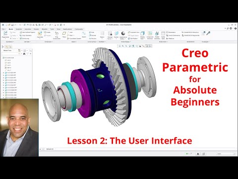 Creo Parametric - Absolute Beginners Lesson 2 Tutorial - The User Interface