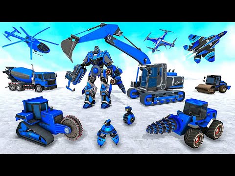 Heavy Excavator Robot: Snow Robot Construction Games | Android iOS Gameplay