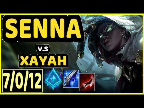 JUZINHO (SENNA) vs XAYAH - 7/0/12 KDA BOTTOM ADC CHALLENGER GAMEPLAY - BR