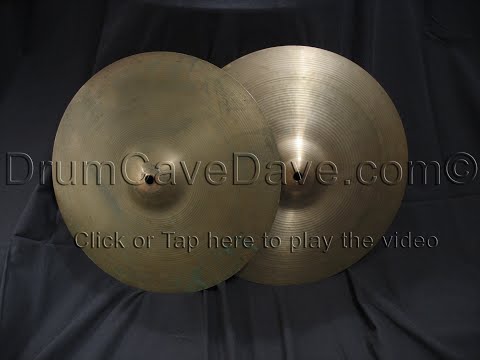 14" VINTAGE ZILDJIAN NEW BEAT HI HAT CYMBALS, HOLLOW LOGO, DEMO VIDEO! image 16
