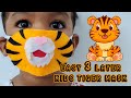 Children Tiger Mouth Mask DIY Super Easy COVID 19 FELT Mask