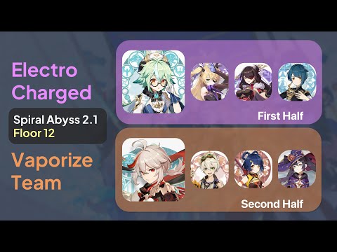 New Spiral Abyss 2.1 Floor 12 9 Stars - Electro Charged& Vaporize Team Characters - F2P ($0 Spend)