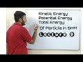 Kinetic Energy Potential Energy And Total Energy In SHM