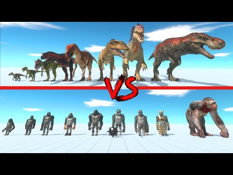 carnivore dinosaurs vs mutant primates - Animal Revolt Battle Simulator