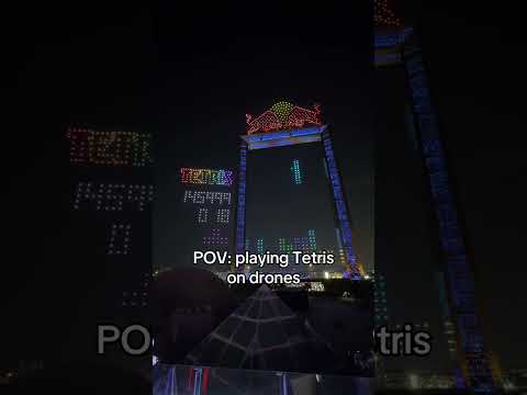2,800 drones RGB se convierten en el juego de Tetris más grande del mundo: la final mundial de Tetr