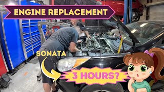 RECORD ENGINE SWAP? SONATA ENGINE INSTALL UNDER 4 HOURS