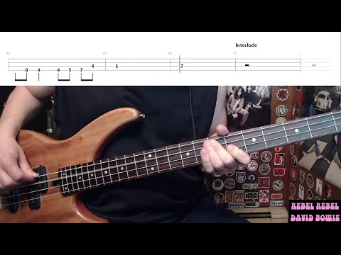 Rebel Rebel by David Bowie - Bass Cover with Tabs Play-Along