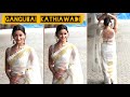 Alia Bhatt In White Saree Spotted At Pre Trailer Promotion