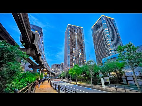 Japan: Tokyo Shibaurafuto Sunset to Night Walking Tour • 4K HDR