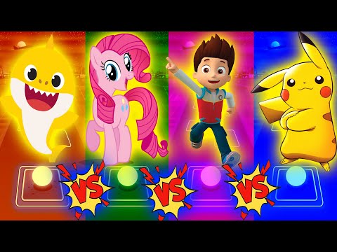 Baby Shark Vs My Little Pony Vs Paw Patrol Vs Pikachu | Tiles Hop Edm Rush